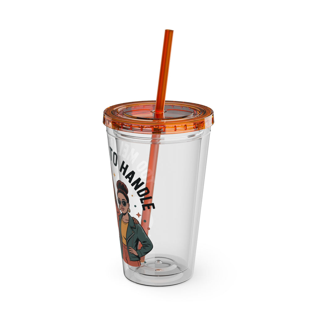 "Too Melanin To Handle" 16oz Clear Straw Tumbler