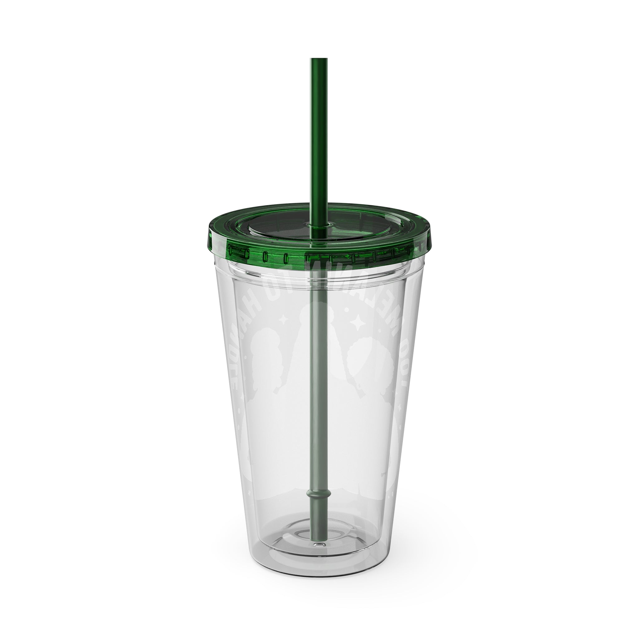 "Too Melanin To Handle" 16oz Clear Straw Tumbler
