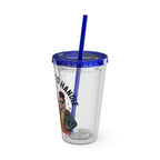 "Too Melanin To Handle" 16oz Clear Straw Tumbler