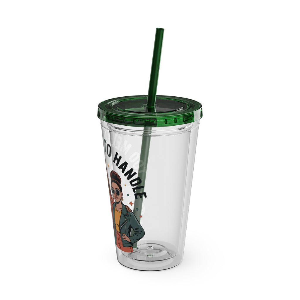 "Too Melanin To Handle" 16oz Clear Straw Tumbler