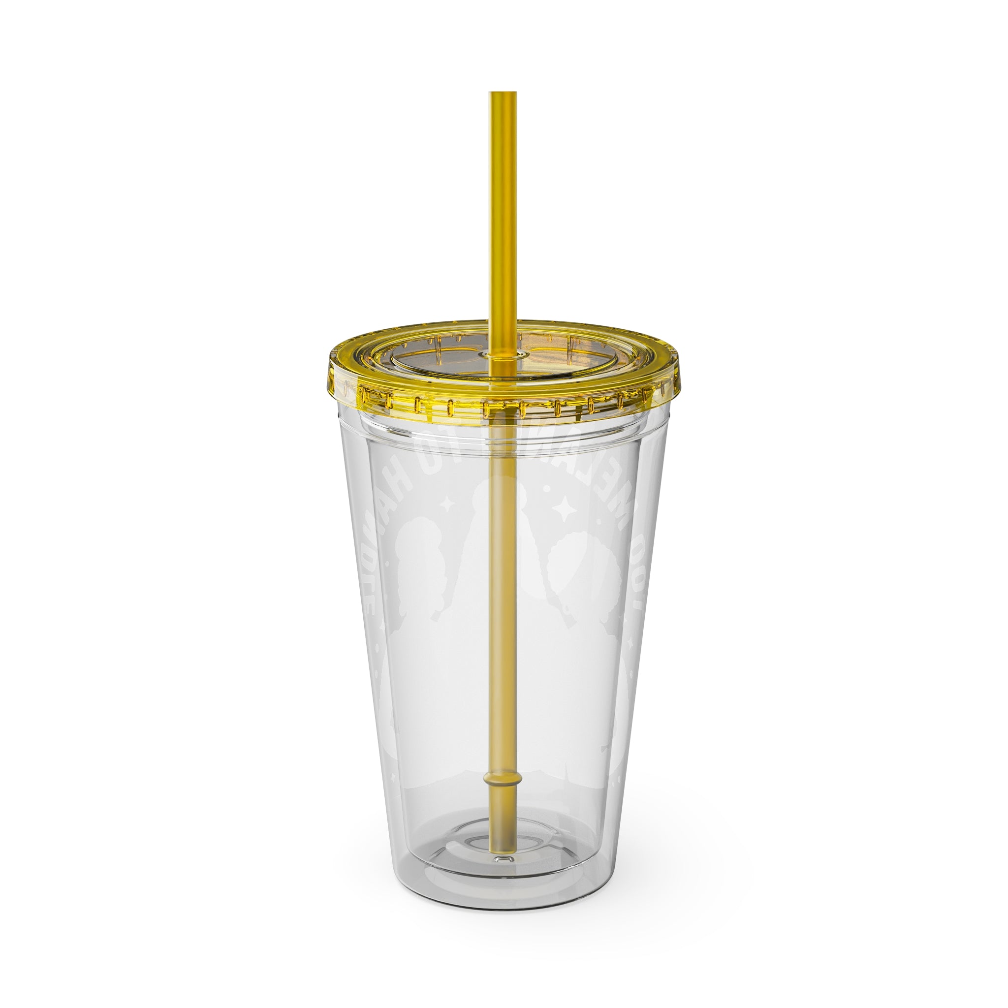 "Too Melanin To Handle" 16oz Clear Straw Tumbler