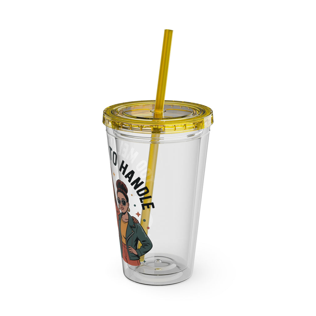 "Too Melanin To Handle" 16oz Clear Straw Tumbler