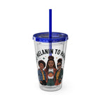 "Too Melanin To Handle" 16oz Clear Straw Tumbler
