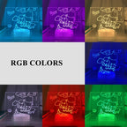 Wood Table Lamp Night Light with Message Board Bedroom Decor